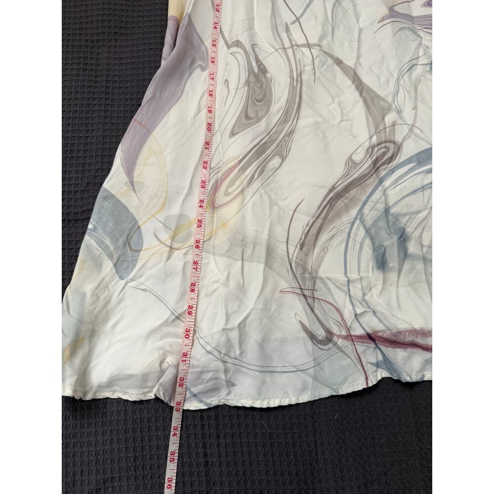 Athleta Abstract Cupro Slip Dress Multicolor Size Medium Calm Cool Pajama - Picture 5 of 8